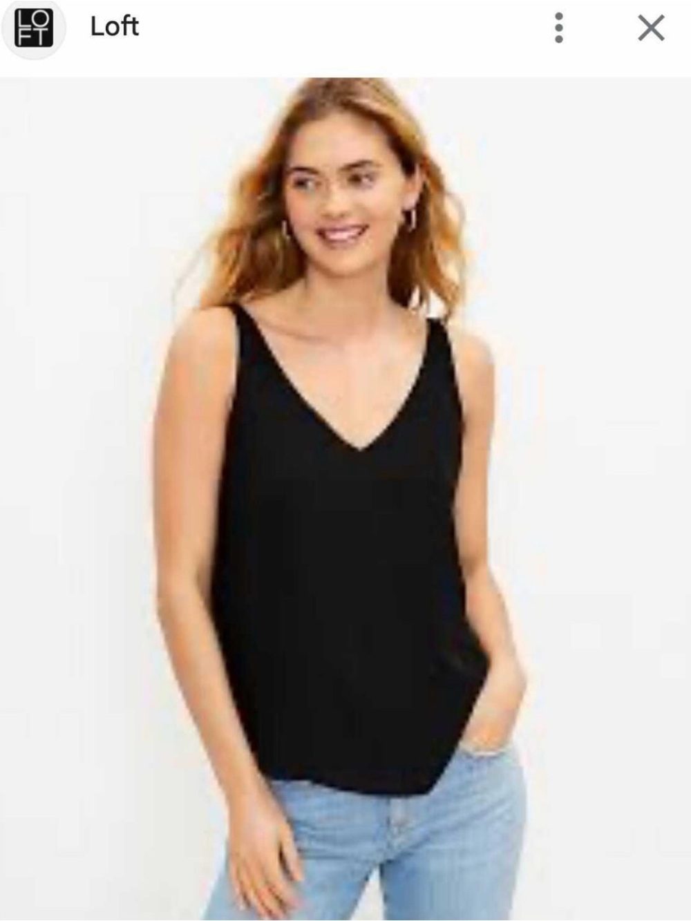 LOFT Black V-Neck Sleeveless Women's Top -Velvet Top size M